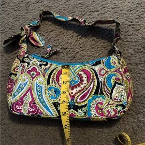 Vera Bradley Pink and Blue Shoulder Bag with Paisley Design